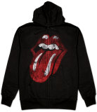 Zip Hoodie: The Rolling Stones - Distressed Tongue T-Shirt