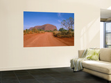Desert Road and Ayers Rock, Australia Wall Mural