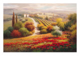 Vue sur les vignes I reproduction procédé giclée par Roberto Lombardi