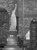 New York – Türme des World Trade Centers und Freiheitsstatue Fotografie-Druck von Jerry Driendl