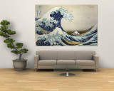 The Great Wave of Kanagawa , c.1829 Wandgemälde von Katsushika Hokusai