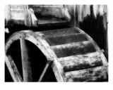 Cable Mill Water Wheel Black And White Photographic Print by Clyde Timbs