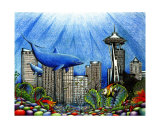 Seattle Underwater reproduction procédé giclée par Liza Phoenix