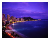 Waikiki Beach At Twilight Photographic Print by Tomas del Amo