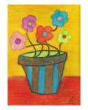 Funky Flower Pot Giclee Print by Ginny Roberts