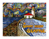 Alki Point Starry Night Reproduction procédé giclée par Leone Ardo