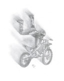 Biker In Flight Giclee Print by Natanel Eisenberg