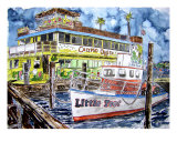 Clearwater Florida Boat Painting Giclee Print by Derek Mccrea