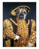 English Bull Dog As Holbeins Henry VIIi Giclee Print by Louise Francke
