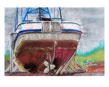 063009 Dry Docked Fishing Boat Alaska Photographic Print by Garland Oldham