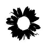 Black And White Abstract Daisy Giclee Print by Ruth Palmer