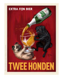 Twee Honden - Pugs Giclée-Druck von Chad Otis