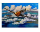 Me 109S Crossing The Channel Lámina giclée por jack connelly