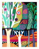 3 Abstract Trees By Heather Galler Giclee Print by Heather Galler