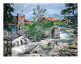 Plein Air River Waterfall Landscape Painting Giclee Print by Derek Mccrea