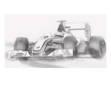 Original Pencil Of Brawn F1 Car Giclee Print by Mike Essex