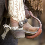 Close-Up of Cowboy Boot and Spurs at Sombrero Ranch, Craig, Colorado, USA Photo by Carol Walker