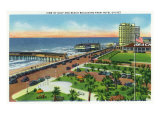 Galveston, Texas - Panoramic View the Gulf and Beach Boulevard from the Hotel Galvez, c.1947 Prints