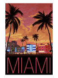 South Beach Miami, Florida, c.2008 Plakater af Lantern Press