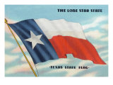 Texas - View of the Texas State Flag in the Sky, the Lone Star State, c.1948 Prints