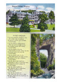 Rockbridge County, Virginia - View of Natural Bridge, Hotel, and "In Old Virginia" Poem, c.1936 Print