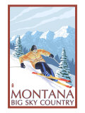 Montana - Big Sky Country - Downhill Skier, c.2008 Posters by Lantern Press 