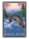 Fisherman - Rogue River, Oregon, c.2009 Posters by Lantern Press 