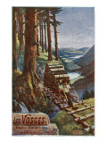 Vosges, France - View of a Lumberjack Carrying Wood, View of the Garardmer Valley, c.1920 Posters