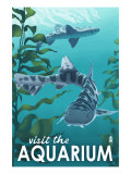 Visit the Aquarium - Leopard Shark, c.2009 Poster by Lantern Press