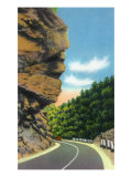 Great Smoky Mts. Nat'l Park, Tn - Highway View of the Great Stone Face Rock Formation, c.1946 Prints