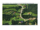 Gatlinburg, Tennessee - Aerial View of City, Entrance to the Great Smoky Mts. Nat'l Park, c.1941 Posters