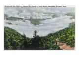 Great Smoky Mts. Nat'l Park, Tn - View of Newfound Gap Highway Above the Clouds, c.1938 Poster