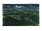 Great Smoky Mts. Nat'l Park, Tn - View of the Mountains in the Moonlight, c.1940 Prints