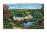 Boston, Massachusetts - Franklin Park Panoramic View of Duck Pond and Bridge, c.1935 Prints
