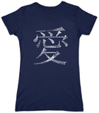 Juniors: Chinese Symbol For Love T-Shirt