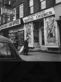 Storefront Church in Harlem Lámina fotográfica por Andreas Feininger