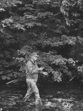 Pres. Dwight D. Eisenhower Fishing, During His New England Vacation Lámina fotográfica