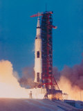 Apollo 13 Spacecraft Lifting Off from Lauch Pad a at Cape Kennedy Space Center Photographic Print