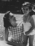 Ana Belen in Garden with Mother Carmen Ordonez Lámina fotográfica por Loomis Dean
