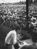 Honduras Labor Leader Manuel Jesus Valencia, Addressing Strikers During Banana Strike Lámina fotográfica de primera calidad por Ralph Morse