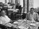 Brazil's Pres. Getulio Vargas Talking with Financial Advisor, Businessman Valentim Baucas Lámina fotográfica