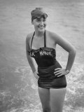 Swimmer Shirley May France, Standing in the Ocean Wearing Her Swimmer Shirley May France, Standing in the Ocean Wearing Her