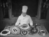 Truffle Dishes are Displayed by Paris Chef Charles Delrome, a Truffle Specialist Lámina fotográfica