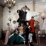 Models Wearing Latest Dress Designs from Christian Dior Premium Photographic Print by Loomis Dean Models Wearing Latest Dress Designs from Christian Dior Premium Photographic Print by Loomis Dean