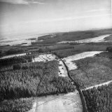 Aerial View over Ardennes Showing Us Tank Company During the Battle of the Bulge Lámina fotográfica