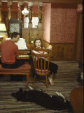 Composer Bob Troup Sitting at a Piano W. Singer Julie London プレミアム写真プリント