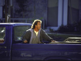 Actor Mel Gibson Shooting Scene from Film 