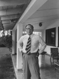 Jamaican Politician Morris Cargill Standing at His Banana Plantation Lámina fotográfica de primera calidad