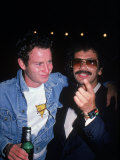 Tennis Player John Mcenroe with Guitarist Carlos Santana at Event Lámina fotográfica de primera calidad por David Mcgough