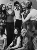 Olympic Swimming Champion Mark Spitz Posing with Girls from the TV Show, Olympic Swimming Champion Mark Spitz Posing with Girls from the TV Show,